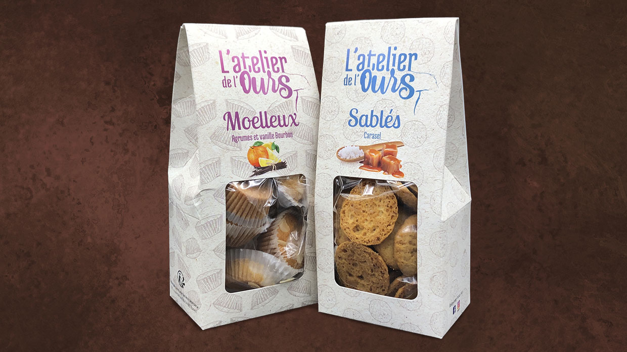 Packagings biscuits sucrés atelier de l'ours