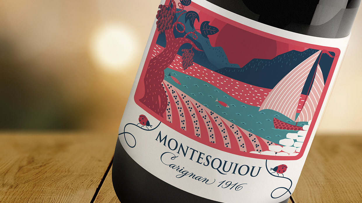 Etiquette de vin Carignan Montesquiou