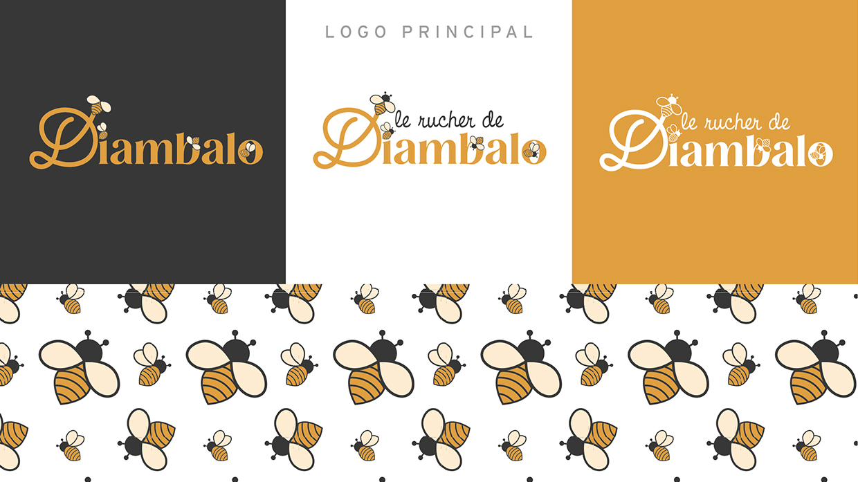 Identité visuelle logo le rucher de Diambalo Monein